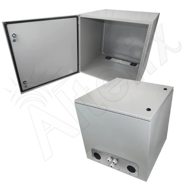 Altelix 24x24x24 Vented Steel Weatherproof NEMA Enclosure with Steel Equipment Mounting Plate - Nema Supply