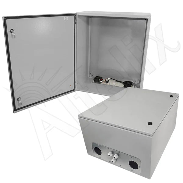 Altelix 28x24x16 Steel Weatherproof NEMA Enclosure with Dual 48 VDC Cooling Fans - Nema Supply