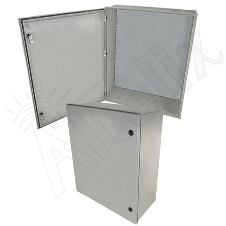 Altelix 32x24x12 NEMA 3X Fiberglass Weatherproof Enclosure with Blank Steel Equipment Mounting Plate - Nema Supply