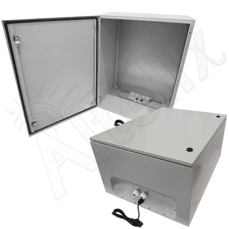 Altelix 32x24x16 NEMA 4X Steel Weatherproof Enclosure with 120 VAC Outlets and Power Cord - Nema Supply