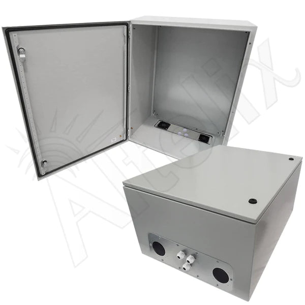 Altelix 32x24x16 Vented Steel Weatherproof NEMA Enclosure with Steel Equipment Mounting Plate - Nema Supply