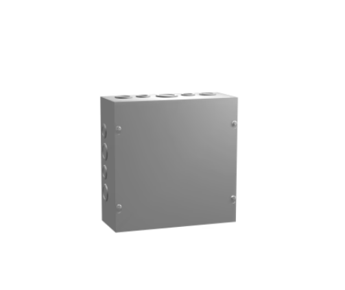 Hammond N1 Screw Cover w/KO's - 12 x 12 x 4 - Steel/Gray - Nema Supply