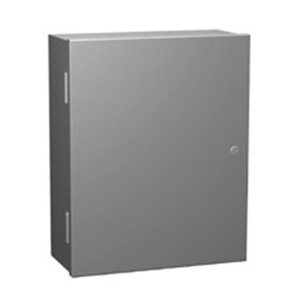 Hammond Type 1 Mild Steel Wallmount Enclosure N1A Series Hinge Door with Quarter Turn with Panel - Nema Supply