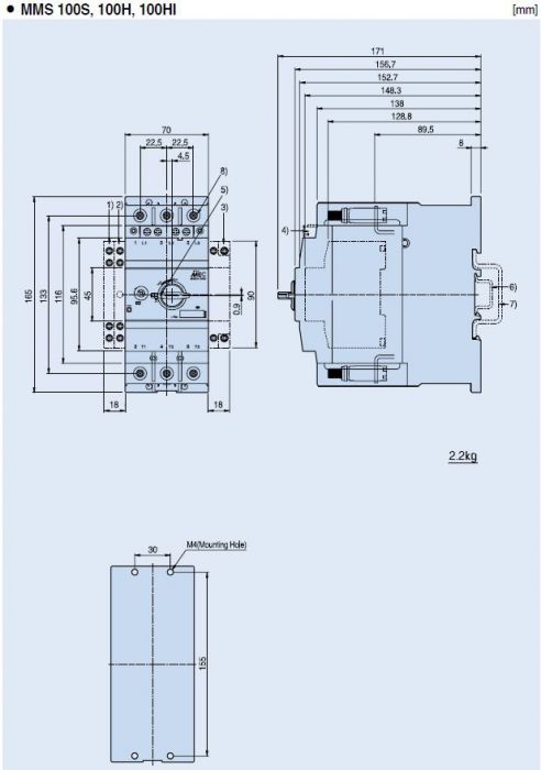 Manual Motor Starter Rated From 17A to 100A - 100F, High Breaking Cap., Overload/Inst. Protection - Nema Supply