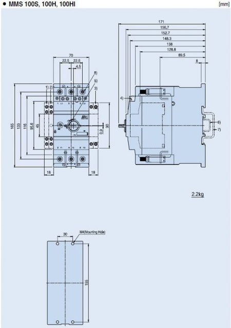 Manual Motor Starter Rated From 17A to 100A - 100F, High Breaking Cap., Overload/Inst. Protection - Nema Supply